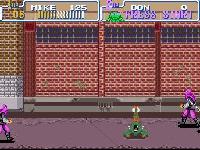 une photo d'Ã©cran de Teenage Mutant Ninja Turtles IV - Turtles In Time sur Nintendo Super Nes